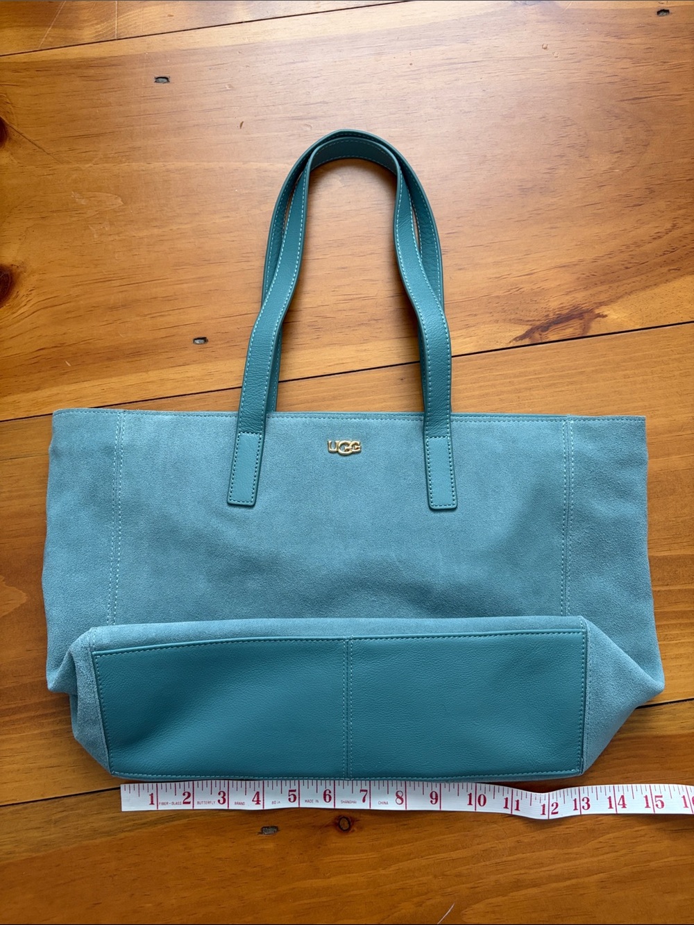 UGG Blue/Green Suede Tote NWOT - Picture 13 of 15